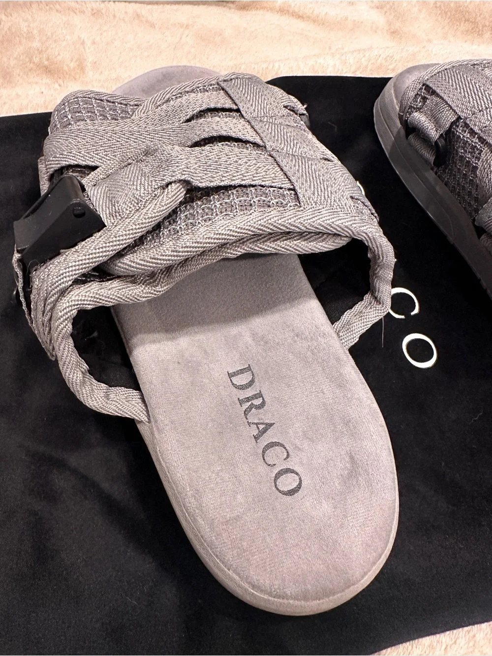 Draco Men's Gray Woven Slide Sandals